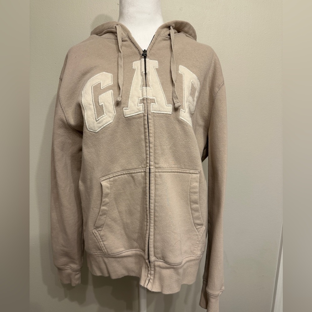 GAP zip-up Hoodie.  Size Men’s Large (L). Cream/White